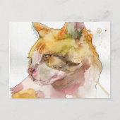 Waterverf Kat Briefkaart (Voorkant)