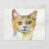 Waterverf Kat Briefkaart (Voorkant)