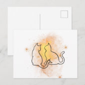 Waterverf Kat Briefkaart (Voorkant / Achterkant)