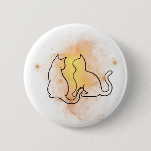 Waterverf Kat Button