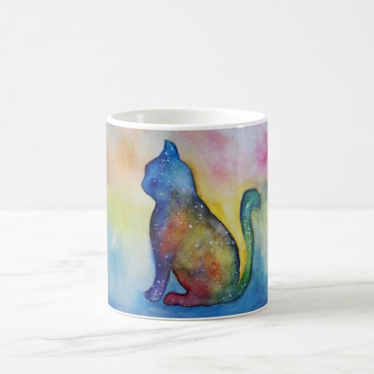 Waterverf Kat Colorful Art tekening Mok (Center)