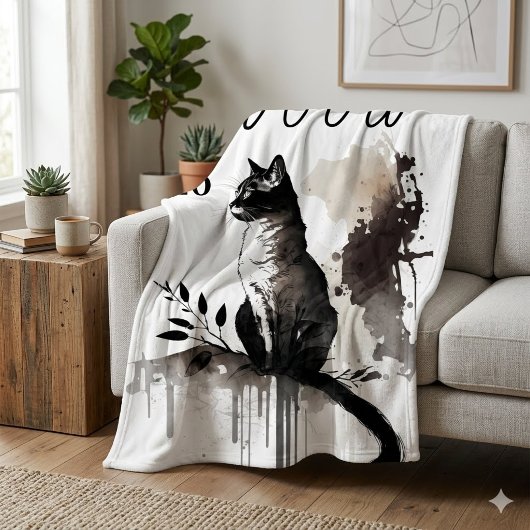 Waterverf Kat Deken Kunst -Naam Herdenking