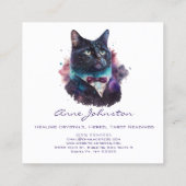 Waterverf Kat die een Suit leidt Vierkante Visitekaartje (Achterkant)