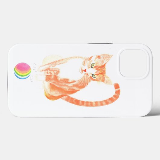 Waterverf kat en bal Case-Mate iPhone case (Achterkant (horizontaal))