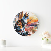 Waterverf kat en muis Wenskaart Grote Klok (Huis)