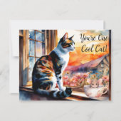 Waterverf kat en muis Wenskaart Kaart (Voorkant)