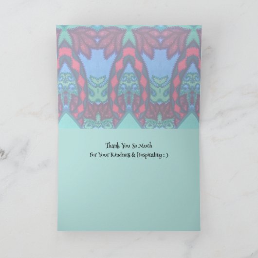 Waterverf Kat en quilt Bedankkaart (Binnen)