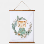 Waterverf Kat Hangend Wandkleed (Voorkant)