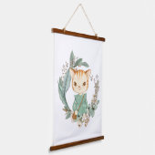 Waterverf Kat Hangend Wandkleed (Gebogen)