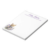 Waterverf Kat in bloemen Aangepaste schrijfbenodig Notitieblok (Linkerzijde)