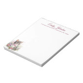 Waterverf Kat in bloemen Aangepaste schrijfbenodig Notitieblok (Linkerzijde)