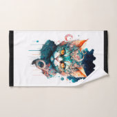 Waterverf kat in steampunk bad handdoek (Handdoek)