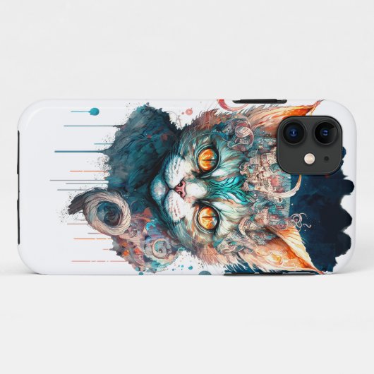 Waterverf kat in steampunk Case-Mate iPhone case (Achterkant (horizontaal))