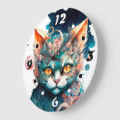 Waterverf kat in steampunk grote klok (Hoek)