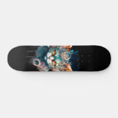 Waterverf kat in steampunk persoonlijk skateboard (Horizontaal)