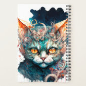 Waterverf kat in steampunk planner (Achterkant)