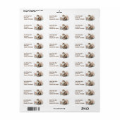 Waterverf kat met bloemen etiket (Full Sheet)