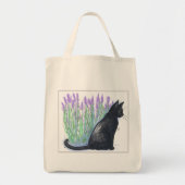 Waterverf Kat met lavender - Canvas tas (Voorkant)