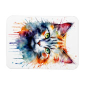 Waterverf Kat Multikleur Spat kunst Magneet (Horizontaal)