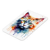Waterverf Kat Multikleur Spat kunst Magneet (Linkerzijde)