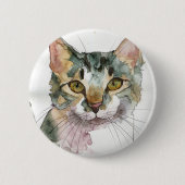 Waterverf Kat Ronde Button 5,7 Cm (Voorkant)