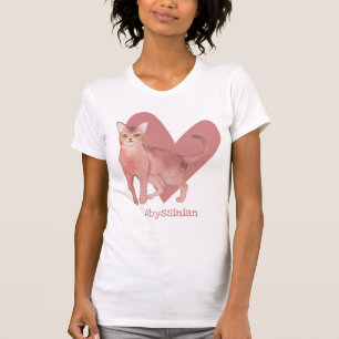 Waterverf Kat roze hartslag T-shirt