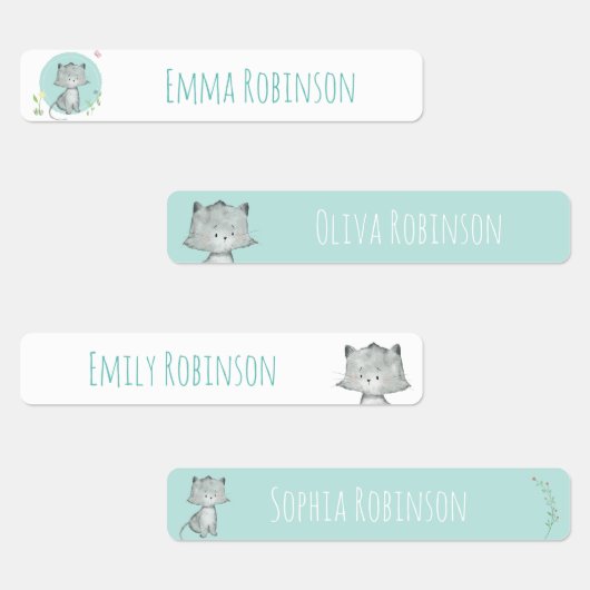 Waterverf Kat School Preschool Dagverzorgingslabel Labels (Groep)