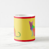 Waterverf kat silhouet met rode strepen koffiemok (Center)