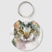 Waterverf Kat Sleutelhanger (Voorkant)