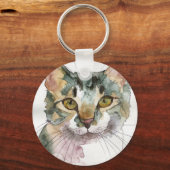 Waterverf Kat Sleutelhanger (Voorkant)