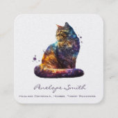 Waterverf Kat Square Visitekaartje (Voorkant)