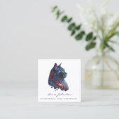 Waterverf Kat Square Visitekaartje (Staand voorkant)