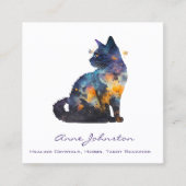 Waterverf Kat Square Visitekaartje (Voorkant)