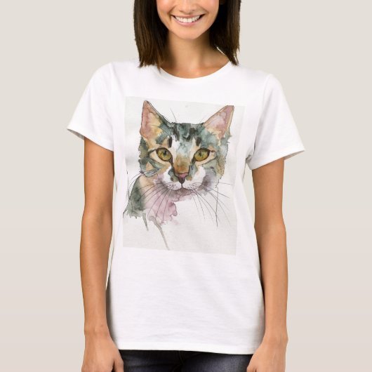 Waterverf Kat T-shirt (Voorkant)
