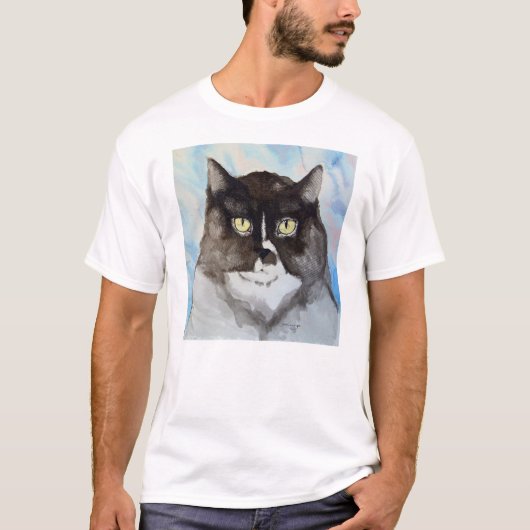 Waterverf kat t-shirt (Voorkant)