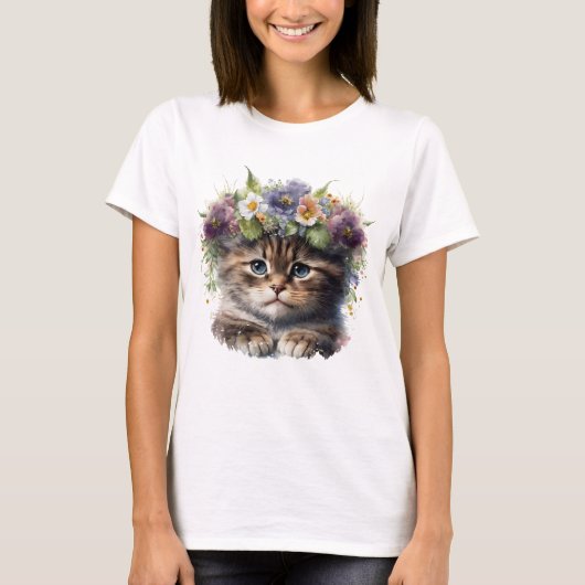 Waterverf Kat T-shirt (Voorkant)