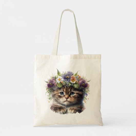 Waterverf Kat Tote Bag (Achterkant)