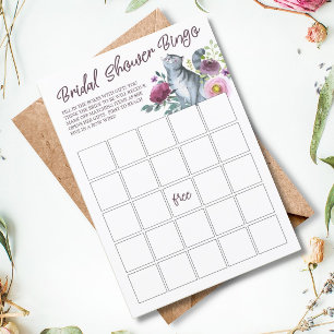 Waterverf Kat Vrijgezellenfeest Bingo Game Kaart