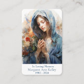 Waterverf Katholieke Heilige Maria Gebed Kaart Visitekaartje (Voorkant)