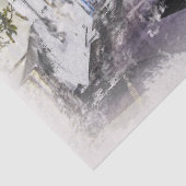 Waterverf Kato Drys Village Cyprus Tissuepapier (Detail)