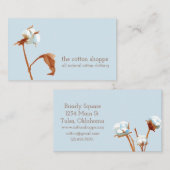 Waterverf Katoen bollen Plant Blauw Visitekaartje (Voorkant / Achterkant)