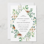 Waterverf katoen en eucalyptusbladeren kaart (Voorkant)