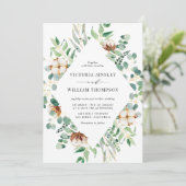 Waterverf katoen en eucalyptusbladeren kaart (Staand voorkant)