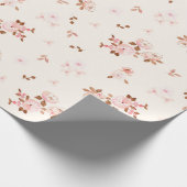 Waterverf Katoen flessenpatroon in roze Cadeaupapier (Hoek)