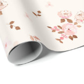 Waterverf Katoen flessenpatroon in roze Cadeaupapier (Rol Hoek)