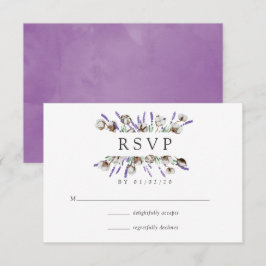 Waterverf Katoen Lavendel Landelijke Trouw-RSVP Ka RSVP Kaartje