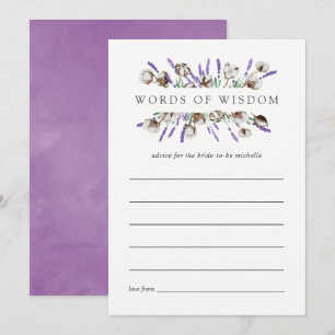 Waterverf Katoen Lavendel Vrijgezellenfeest Advies Kaart