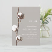 Waterverf Katoen minimalistisch Uniek Save The Date (Staand voorkant)