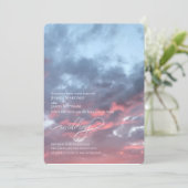 Waterverf Katoen Snoep Sky geschilderde bruiloft Kaart (Staand voorkant)