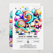 Waterverf Katoen Snoep Verjaardag Kaart (Voorkant / Achterkant)